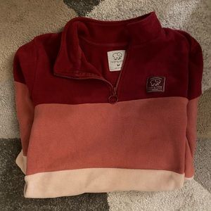 Fleece quarter zip ivory Ella